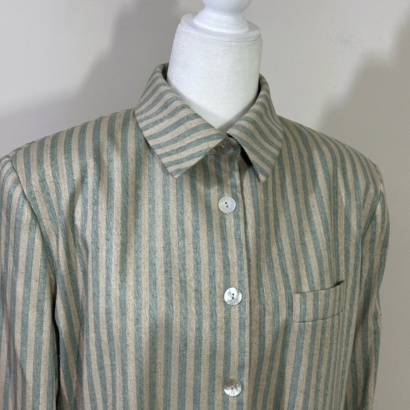 Brownstone Studio. Sz med linen blazer Vintage or top with shoulder pads. Lined - Picture 2 of 13